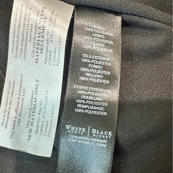 White House Black Market Black White Floral Quilted Puffer Jacket XS - Picture 7 of 11